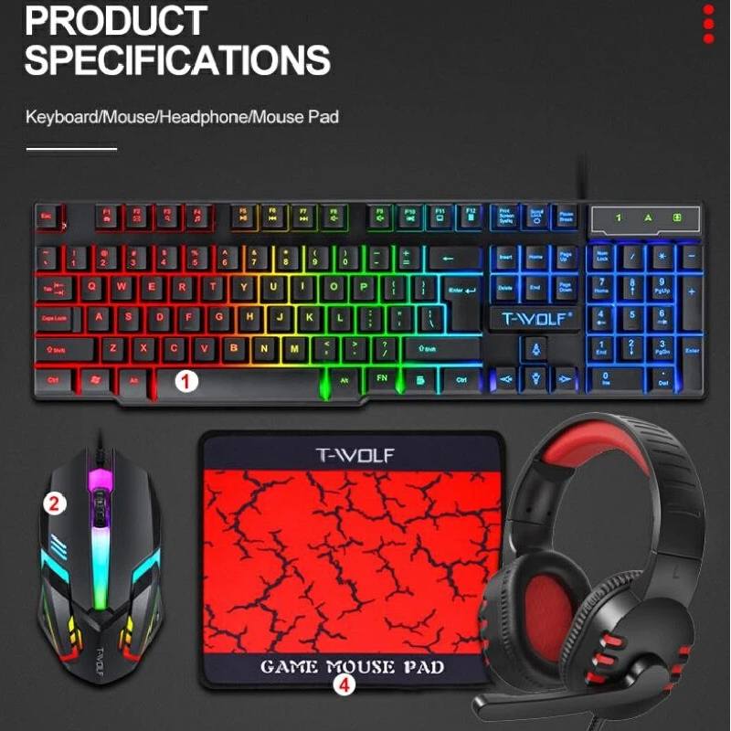 Gaming Headset Rgb - Spaans Russisch Toetsenbord Layout Gaming Combo