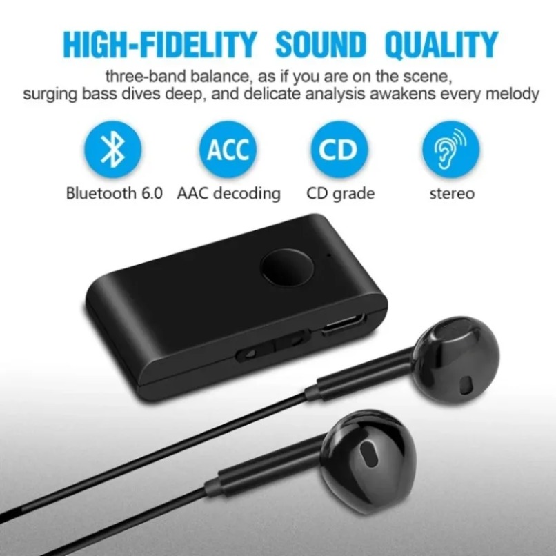 Bluetooth Adapter Receiver - Bluetooth 5.0 audio-ontvanger met in-ear oordopjes,