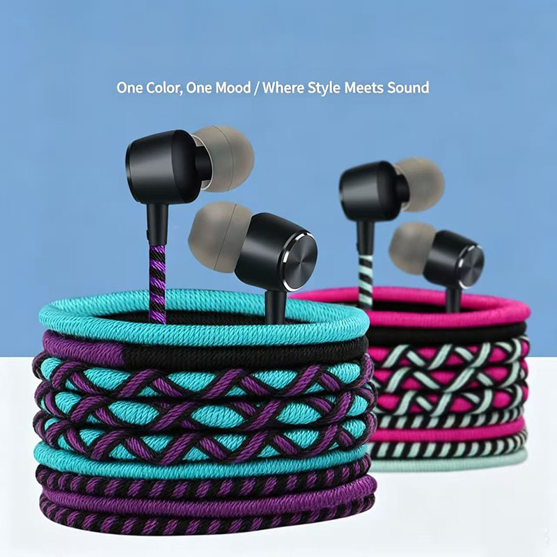 Audiophile Headphone Wired - Gevlochten bedrade oortelefoon 3,5 mm in-ear