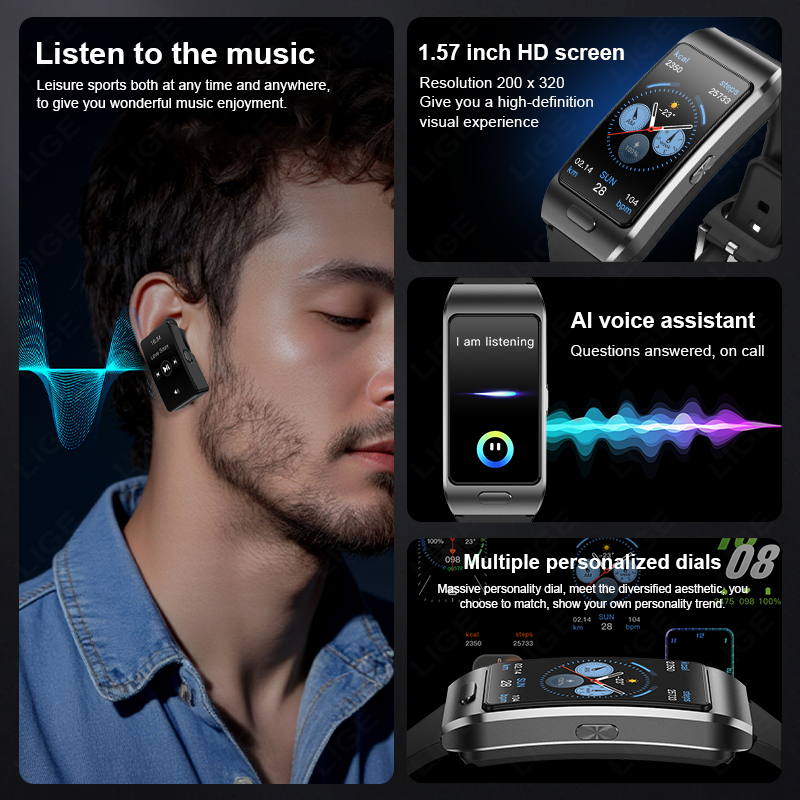 LIGE Nieuwe Smartwatch Oordopj - Wireless Earbuds Tws recensie en prijs